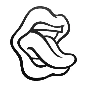 Samolepící dekorace SAMOLEPKA Pusa 003 pravá s vypláznutým jazykem (63 - škrábaný kov černý) NA AUTO, NÁLEPKA, FÓLIE, POLEP, TUNING, VLASTNÍ TEXT, TISK, AUTOSAMOLEPKY.cz, POLEPY, OBRÁZEK, LOGO, SAMOLEPKY