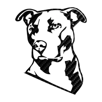 Polep vozidla Pes 054 levá Pitbull (50 - 3D karbon černý) SAMOLEPKA NA AUTO, NÁLEPKA, FÓLIE, POLEP, TUNING, VLASTNÍ TEXT, TISK, AUTOSAMOLEPKY.cz, POLEPY, OBRÁZEK, LOGO, 3D STICKERS