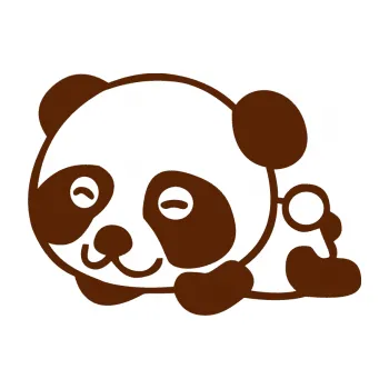 Samolepící dekorace Panda 003 levá (15 - hnědá) SAMOLEPKA NA AUTO, NÁLEPKA, FÓLIE, POLEP, TUNING, VLASTNÍ TEXT, TISK, AUTOSAMOLEPKY.cz, POLEPY, OBRÁZEK, LOGO, 3D STICKERS
