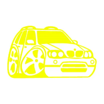 Polep vozidla SAMOLEPKA BMW X5 karikatura pravá (70 - Fluorescentní žlutá) NA AUTO, NÁLEPKA, FÓLIE, POLEP, TUNING, VLASTNÍ TEXT, TISK, AUTOSAMOLEPKY.cz, POLEPY, OBRÁZEK, LOGO, SAMOLEPKY