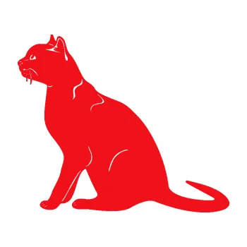 Samolepící dekorace SAMOLEPKA Kočka 021 levá (10 - červená) NA AUTO, NÁLEPKA, FÓLIE, POLEP, TUNING, VLASTNÍ TEXT, TISK, AUTOSAMOLEPKY.cz, POLEPY, OBRÁZEK, LOGO, SAMOLEPKY