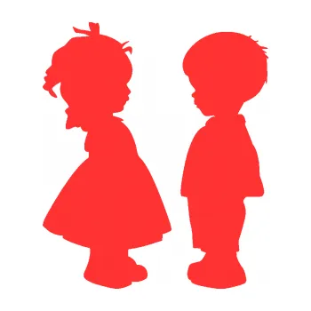 samolepka Dítě v autě 071 levá holčička s chlapečkem sourozenci (02 - světle červená) SAMOLEPKA NA AUTO, NÁLEPKA, FÓLIE, POLEP, TUNING, VLASTNÍ TEXT, TISK, AUTOSAMOLEPKY.cz, POLEPY, OBRÁZEK, LOGO, 3D STICKERS