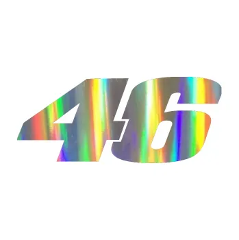 Samolepící dekorace 46 Valentino Rossi jednobarevná (93 - Holografická) SAMOLEPKA NA AUTO, NÁLEPKA, FÓLIE, POLEP, TUNING, VLASTNÍ TEXT, TISK, AUTOSAMOLEPKY.cz, POLEPY, OBRÁZEK, LOGO, 3D STICKERS