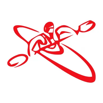 Polep vozidla SAMOLEPKA Kajakář 001 pravá (10 - červená) NA AUTO, NÁLEPKA, FÓLIE, POLEP, TUNING, VLASTNÍ TEXT, TISK, AUTOSAMOLEPKY.cz, POLEPY, OBRÁZEK, LOGO, SAMOLEPKY