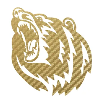 Samolepící dekorace SAMOLEPKA Medvěd 008 levá (59 - 3D karbon zlatý) NA AUTO, NÁLEPKA, FÓLIE, POLEP, TUNING, VLASTNÍ TEXT, TISK, AUTOSAMOLEPKY.cz, POLEPY, OBRÁZEK, LOGO, SAMOLEPKY