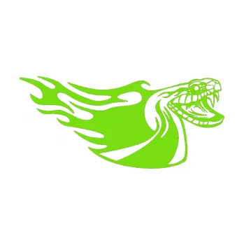 Samolepicí dekorace na vozidlo Animal flames 082 pravá kobra (04 - zelená kawasaki) SAMOLEPKA NA AUTO, NÁLEPKA, FÓLIE, POLEP, TUNING, VLASTNÍ TEXT, TISK, AUTOSAMOLEPKY.cz, POLEPY, OBRÁZEK, LOGO, 3D STICKERS