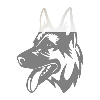 Polep vozidla SAMOLEPKA Pes 151 levá německý ovčák (82 - odrazková reflexní bílá) NA AUTO, NÁLEPKA, FÓLIE, POLEP, TUNING, VLASTNÍ TEXT, TISK, AUTOSAMOLEPKY.cz, POLEPY, OBRÁZEK, LOGO, SAMOLEPKY