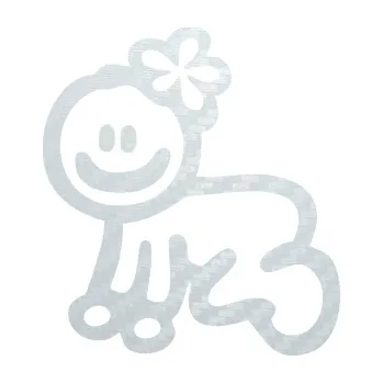 samolepka Cartoon family mimi holčička Hawaii (51 - 3D karbon bílý) SAMOLEPKA NA AUTO, NÁLEPKA, FÓLIE, POLEP, TUNING, VLASTNÍ TEXT, TISK, AUTOSAMOLEPKY.cz, POLEPY, OBRÁZEK, LOGO, 3D STICKERS