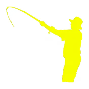 Autodoplněk Samolepka na auto Rybář 004 levá (70 - Fluorescentní žlutá) NÁLEPKA, FÓLIE, POLEPY, TUNING, VLASTNÍ TEXT, TISK, AUTOSAMOLEPKY.cz, SAMOLEPKY, OBRÁZEK, LOGO, VÝROBA, PRODEJ