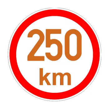 samolepka Maximální rychlost 250km - nejvyšší konstrukční rychlost (26 - oříšková) SAMOLEPKA NA AUTO, NÁLEPKA, FÓLIE, POLEP, TUNING, VLASTNÍ TEXT, TISK, AUTOSAMOLEPKY.cz, POLEPY, OBRÁZEK, LOGO, 3D STICKERS