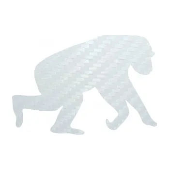 Samolepící dekorace SAMOLEPKA Opice 001 pravá (51 - 3D karbon bílý) NA AUTO, NÁLEPKA, FÓLIE, POLEP, TUNING, VLASTNÍ TEXT, TISK, AUTOSAMOLEPKY.cz, POLEPY, OBRÁZEK, LOGO, SAMOLEPKY