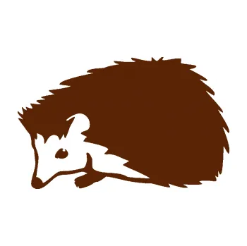 Samolepící dekorace Ježek 002 levá (15 - hnědá) SAMOLEPKA NA AUTO, NÁLEPKA, FÓLIE, POLEP, TUNING, VLASTNÍ TEXT, TISK, AUTOSAMOLEPKY.cz, POLEPY, OBRÁZEK, LOGO, 3D STICKERS