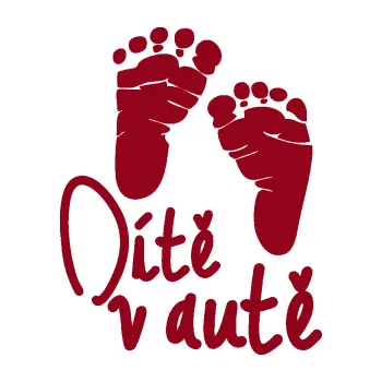 Samolepicí dekorace na vozidlo Dítě v autě 088 nožičky s nápisem (07 - bordó vínová) SAMOLEPKA NA AUTO, NÁLEPKA, FÓLIE, POLEP, TUNING, VLASTNÍ TEXT, TISK, AUTOSAMOLEPKY.cz, POLEPY, OBRÁZEK, LOGO, 3D STICKERS