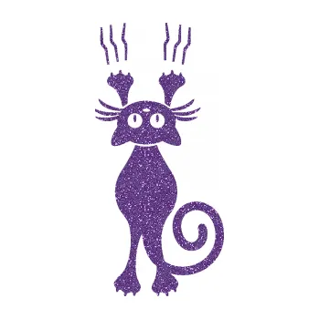 Samolepící dekorace SAMOLEPKA Kočka 023 pravá s drápanci (87 - Ultra Metalic fialová) NA AUTO, NÁLEPKA, FÓLIE, POLEP, TUNING, VLASTNÍ TEXT, TISK, AUTOSAMOLEPKY.cz, POLEPY, OBRÁZEK, LOGO, SAMOLEPKY