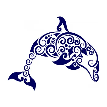 Samolepící dekorace SAMOLEPKA Interiér 015 pravá delfín (23 - tmavě modrá) NA AUTO, NÁLEPKA, FÓLIE, POLEP, TUNING, VLASTNÍ TEXT, TISK, AUTOSAMOLEPKY.cz, POLEPY, OBRÁZEK, LOGO, SAMOLEPKY