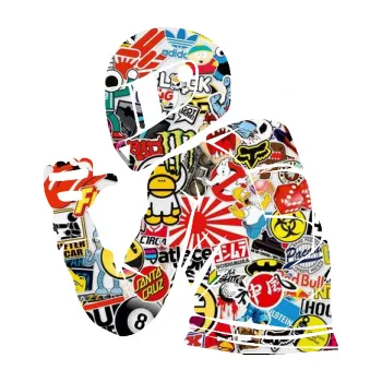 Samolepící dekorace Motorkář 001 levá (83 - Sticker bomb) SAMOLEPKA NA AUTO, NÁLEPKA, FÓLIE, POLEP, TUNING, VLASTNÍ TEXT, TISK, AUTOSAMOLEPKY.cz, POLEPY, OBRÁZEK, LOGO, 3D STICKERS