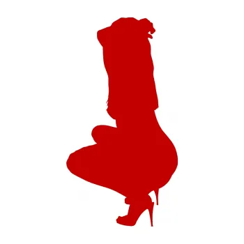 Polep vozidla Erotická žena 031 levá (18 - tmavě červená) SAMOLEPKA NA AUTO, NÁLEPKA, FÓLIE, POLEP, TUNING, VLASTNÍ TEXT, TISK, AUTOSAMOLEPKY.cz, POLEPY, OBRÁZEK, LOGO, 3D STICKERS