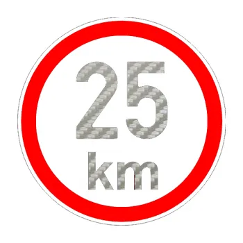 samolepka Maximální rychlost 25km - nejvyšší konstrukční rychlost (52 - 3D karbon stříbrný) SAMOLEPKA NA AUTO, NÁLEPKA, FÓLIE, POLEP, TUNING, VLASTNÍ TEXT, TISK, AUTOSAMOLEPKY.cz, POLEPY, OBRÁZEK, LOGO, 3D STICKERS