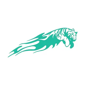 Samolepicí dekorace na vozidlo Animal flames 022 pravá tygr (25 - tyrkysová) SAMOLEPKA NA AUTO, NÁLEPKA, FÓLIE, POLEP, TUNING, VLASTNÍ TEXT, TISK, AUTOSAMOLEPKY.cz, POLEPY, OBRÁZEK, LOGO, 3D STICKERS