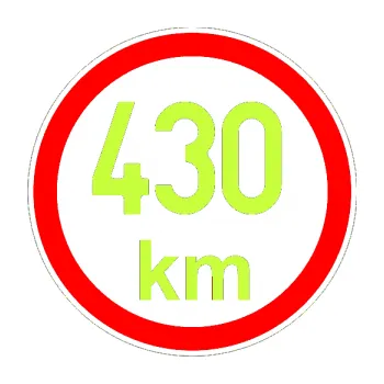 samolepka Maximální rychlost 430km - nejvyšší konstrukční rychlost (27 - limetová) SAMOLEPKA NA AUTO, NÁLEPKA, FÓLIE, POLEP, TUNING, VLASTNÍ TEXT, TISK, AUTOSAMOLEPKY.cz, POLEPY, OBRÁZEK, LOGO, 3D STICKERS