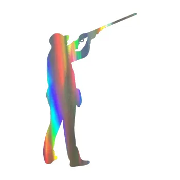 Samolepící dekorace Myslivec 001 pravá (93 - Holografická) SAMOLEPKA NA AUTO, NÁLEPKA, FÓLIE, POLEP, TUNING, VLASTNÍ TEXT, TISK, AUTOSAMOLEPKY.cz, POLEPY, OBRÁZEK, LOGO, 3D STICKERS