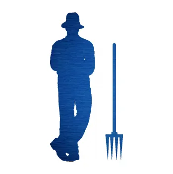 Samolepící dekorace SAMOLEPKA Farmář 001 pravá (65 - škrábaný kov modrý) NA AUTO, NÁLEPKA, FÓLIE, POLEP, TUNING, VLASTNÍ TEXT, TISK, AUTOSAMOLEPKY.cz, POLEPY, OBRÁZEK, LOGO, SAMOLEPKY