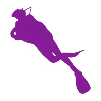 Polep vozidla SAMOLEPKA Potápěč 008 levá (14 - fialová) NA AUTO, NÁLEPKA, FÓLIE, POLEP, TUNING, VLASTNÍ TEXT, TISK, AUTOSAMOLEPKY.cz, POLEPY, OBRÁZEK, LOGO, SAMOLEPKY