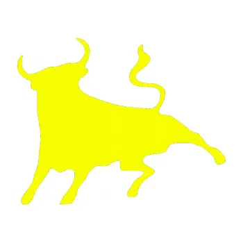 Samolepící dekorace SAMOLEPKA Býk 002 levá (70 - Fluorescentní žlutá) NA AUTO, NÁLEPKA, FÓLIE, POLEP, TUNING, VLASTNÍ TEXT, TISK, AUTOSAMOLEPKY.cz, POLEPY, OBRÁZEK, LOGO, SAMOLEPKY