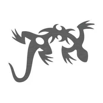 Samolepící dekorace Ještěrka 002 pravá (62 - škrábaný titan) SAMOLEPKA NA AUTO, NÁLEPKA, FÓLIE, POLEP, TUNING, VLASTNÍ TEXT, TISK, AUTOSAMOLEPKY.cz, POLEPY, OBRÁZEK, LOGO, 3D STICKERS