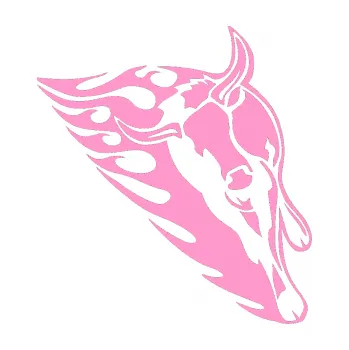 Samolepicí dekorace na vozidlo Animal flames 012 pravá býk (24 - světle růžová) SAMOLEPKA NA AUTO, NÁLEPKA, FÓLIE, POLEP, TUNING, VLASTNÍ TEXT, TISK, AUTOSAMOLEPKY.cz, POLEPY, OBRÁZEK, LOGO, 3D STICKERS