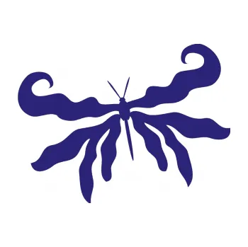 Samolepící dekorace SAMOLEPKA Motýl 004 levá (22 - střední modrá) NA AUTO, NÁLEPKA, FÓLIE, POLEP, TUNING, VLASTNÍ TEXT, TISK, AUTOSAMOLEPKY.cz, POLEPY, OBRÁZEK, LOGO, SAMOLEPKY