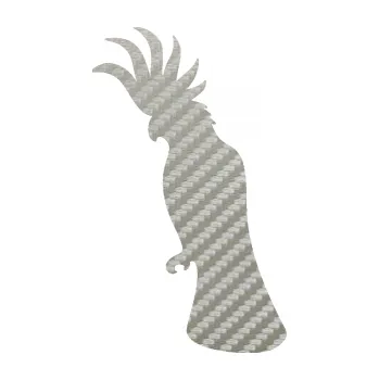 Autodoplněk Samolepka na auto Papoušek 003 levá (52 - 3D karbon stříbrný) NÁLEPKA, FÓLIE, POLEPY, TUNING, VLASTNÍ TEXT, TISK, AUTOSAMOLEPKY.cz, SAMOLEPKY, OBRÁZEK, LOGO, VÝROBA, PRODEJ