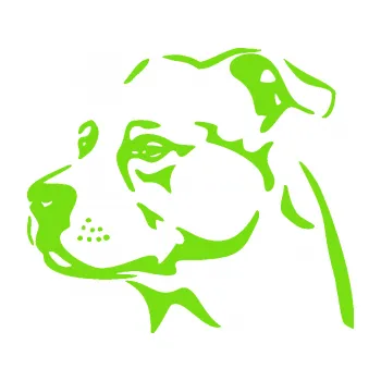 Polep vozidla Pes 134 levá Stafordširský bulteriér (04 - zelená kawasaki) SAMOLEPKA NA AUTO, NÁLEPKA, FÓLIE, POLEP, TUNING, VLASTNÍ TEXT, TISK, AUTOSAMOLEPKY.cz, POLEPY, OBRÁZEK, LOGO, 3D STICKERS