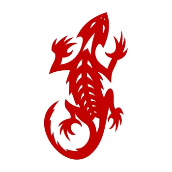 Samolepící dekorace Ještěrka 014 pravá (18 - tmavě červená) SAMOLEPKA NA AUTO, NÁLEPKA, FÓLIE, POLEP, TUNING, VLASTNÍ TEXT, TISK, AUTOSAMOLEPKY.cz, POLEPY, OBRÁZEK, LOGO, 3D STICKERS