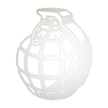 Polep vozidla SAMOLEPKA Granát levá (82 - odrazková reflexní bílá) NA AUTO, NÁLEPKA, FÓLIE, POLEP, TUNING, VLASTNÍ TEXT, TISK, AUTOSAMOLEPKY.cz, POLEPY, OBRÁZEK, LOGO, SAMOLEPKY