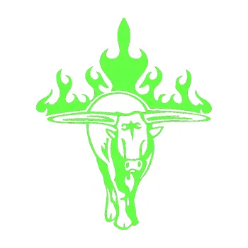 Samolepicí dekorace na vozidlo Animal flames 050 pravá býk (71 - Fluorescentní zelená) SAMOLEPKA NA AUTO, NÁLEPKA, FÓLIE, POLEP, TUNING, VLASTNÍ TEXT, TISK, AUTOSAMOLEPKY.cz, POLEPY, OBRÁZEK, LOGO, 3D STICKERS