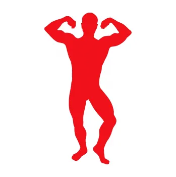 Polep vozidla SAMOLEPKA Kulturista 012 pravá (10 - červená) NA AUTO, NÁLEPKA, FÓLIE, POLEP, TUNING, VLASTNÍ TEXT, TISK, AUTOSAMOLEPKY.cz, POLEPY, OBRÁZEK, LOGO, SAMOLEPKY