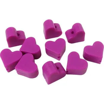 Příze Silikonový korálek srdíčko 14mm Fialovorůžový (Silikonový korálek srdíčko 14mm Fialovorůžový)