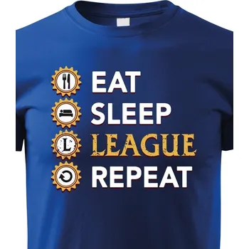 Chlapecké tričko Dětské tričko - Eat sleep league repeat, Barva Modrá, Velikost 158 cm/12 roků, Canvas Dětské tričko Bezvatriko.cz 1