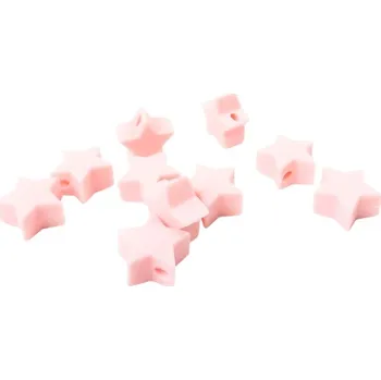 Příze Silikonový korálek hvězdička 14mm Baby růžový (Silikonový korálek hvězdička 14mm Baby růžový)