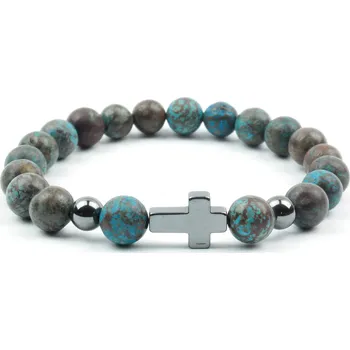 Náramek Moni pánský náramek achát crazy lace s hematitem