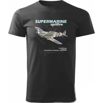 STRIKER Tričko Supermarine spitfire Barva: Černá, Velikost: M