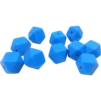 Příze Silikonový korálek hexagon 14mm Modrý (Silikonový korálek hexagon 14mm Modrý)