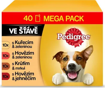 Krmivo pro psa Pedigree Adult hovězí/kuře/krůta/jehně 40 x 100 g 