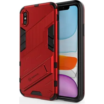 Pouzdro na mobilní telefon Odolný ochranný kryt se stojánkem pro iPhone X / XS - červený