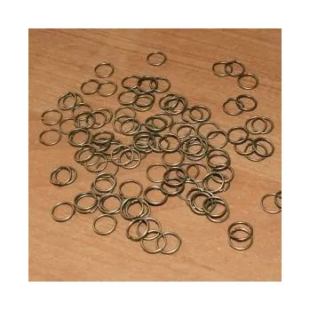 Materiál na výrobu šperku Spojovací kroužky starobronz 5mm 100ks