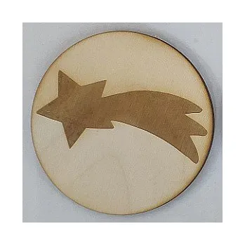 Vánoční dekorace Dřevěný podtácek vánoční kometa 100mm