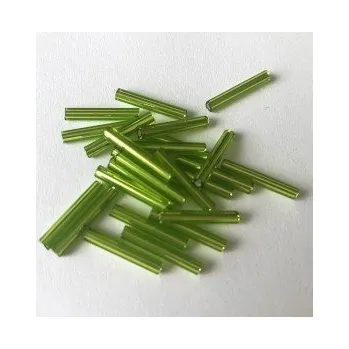 Dětské navlékací korálky Preciosa tyčinky žlutozelené rovné 15 mm