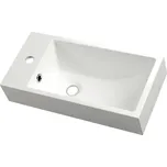 SAPHO ARIANA umyvadlo 50x10x25cm, litý mramor, bílá, baterie vlevo (SM012)