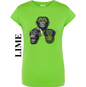 Pánské tričko levne damske vtipne tricko potisk opice Barva: Lime - limetková, velikost: eu 32/34 viz tabulka pod výrobkem